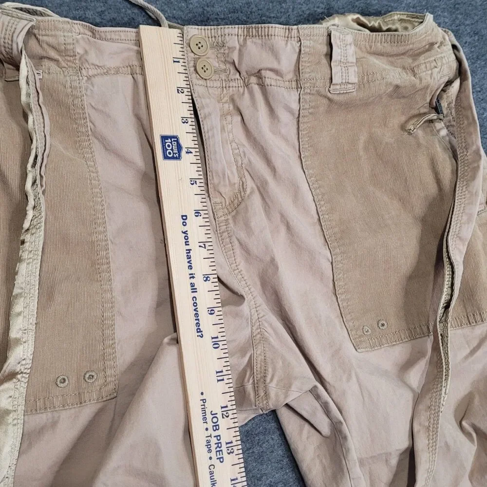 Abercrombie & Fitch XL cargo pants belt corduroy beige y2k 90s baggy satin